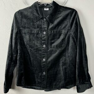 Cabi Jacket Coat Solid Dark Gray Charcoal Tuesday Topper Crushed Velvet‎ Velour